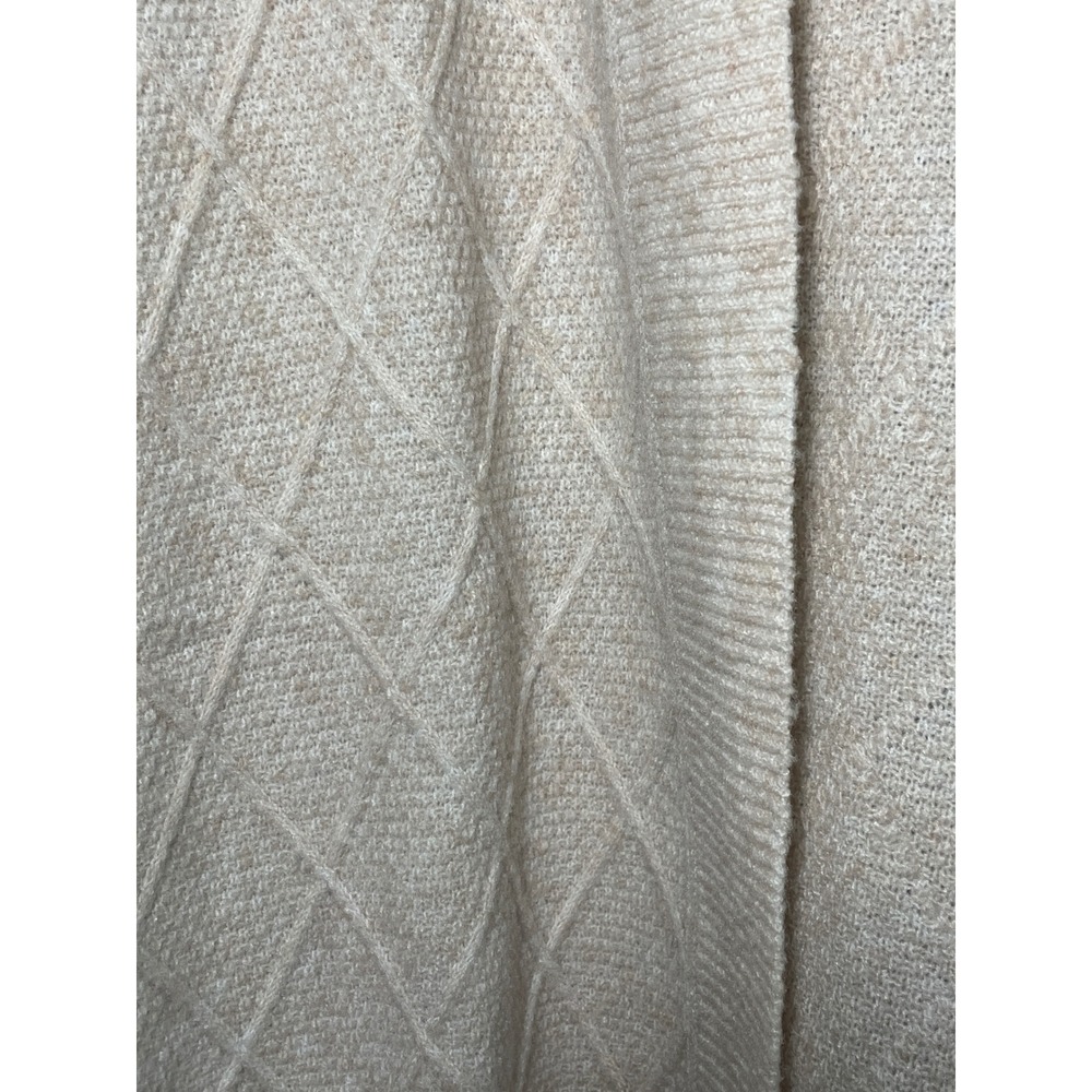 Beige Cardigan Vest Women's XL NorthStyle Cozy Knit Wool Blend Cottagecore - Picture 5 of 8